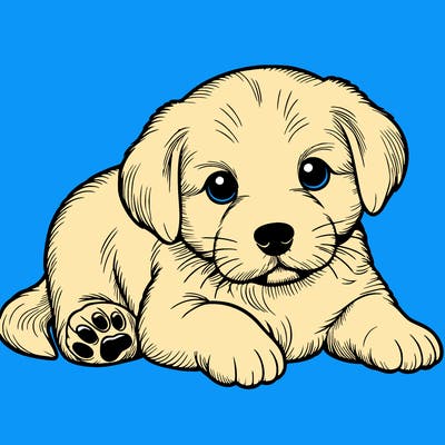 a cute realistic puppy