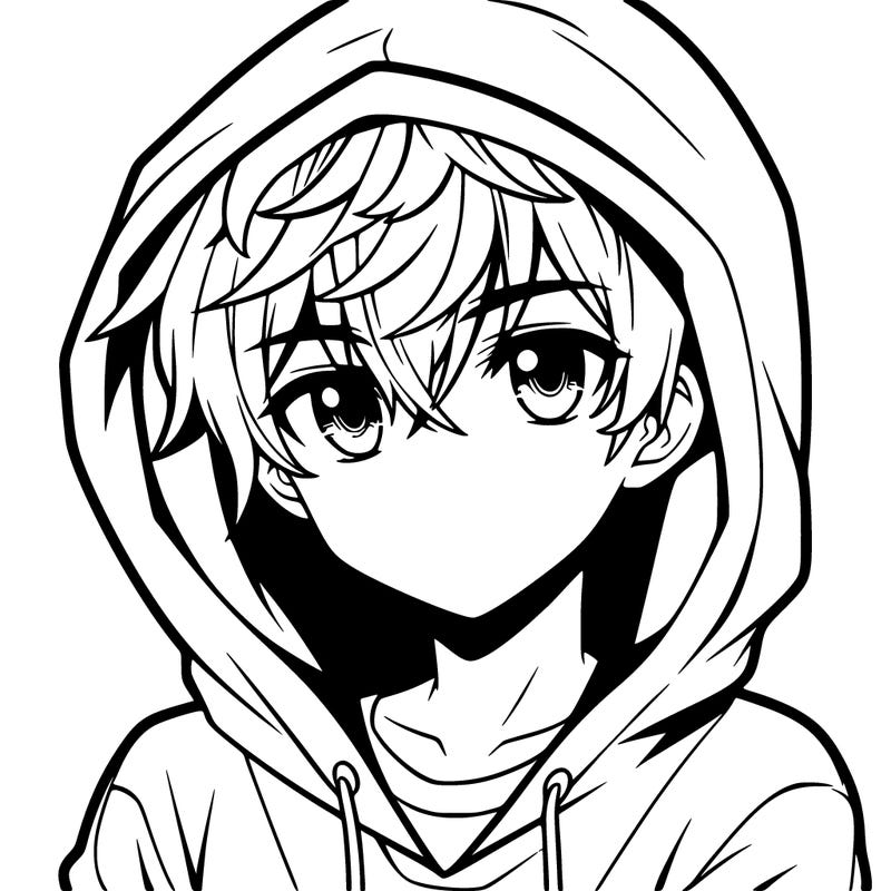 anime guy in hoodie