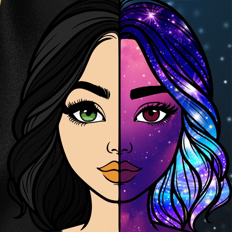 realistic girl split half