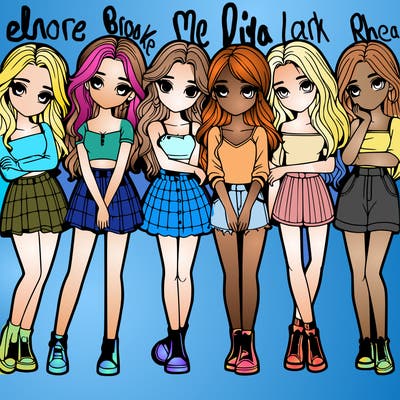 a group of girls realistic