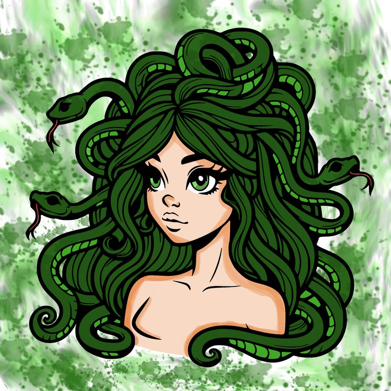 realistic medusa with snakes in her hair