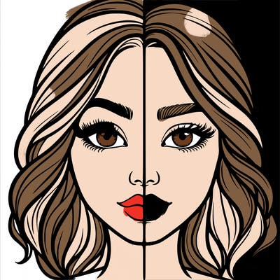 realistic girl split half