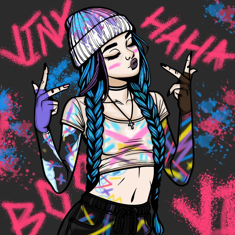 realistic teenage girl with braids and a beanie and crop top doing 🫶🏼