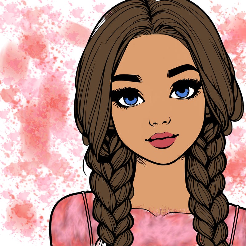 realistic girl with braids