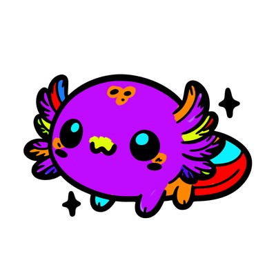 cute easy baby axolotl