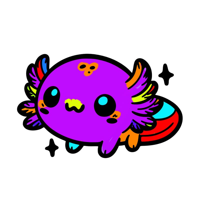 cute easy baby axolotl