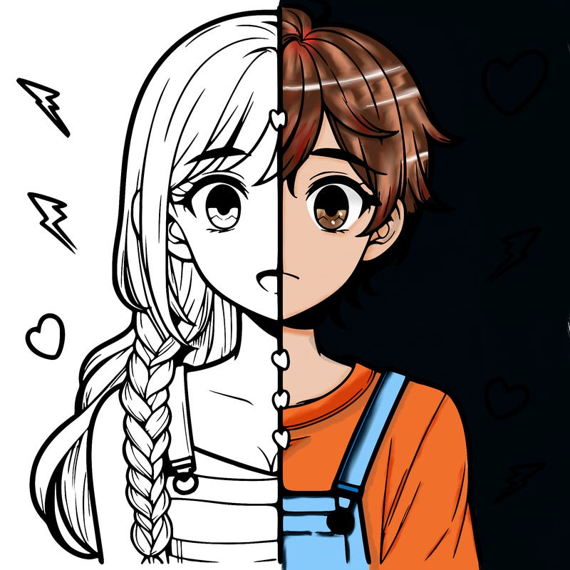 realistic girl boy split