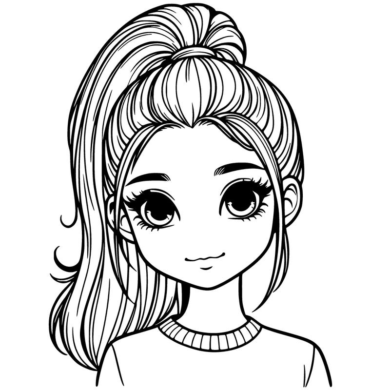 realistic yet cute teen girl with a high pony tail