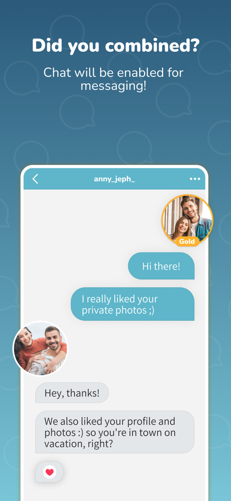 ysos: Couple meeting & dating - Private chat screen between couples on the ysos dating app