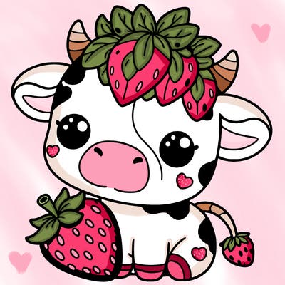 cute strawberry cow