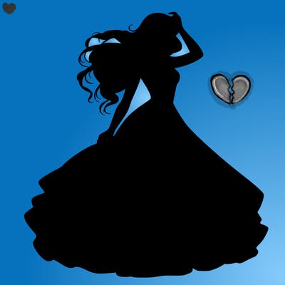 realistic woman with dress flowing in the wind