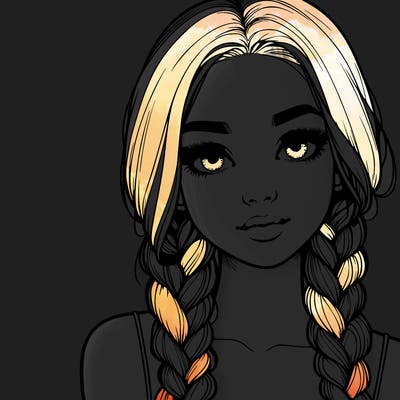 realistic girl with braids