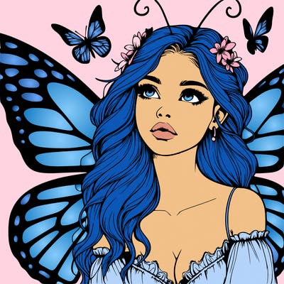 butterfly fairy realistic girl