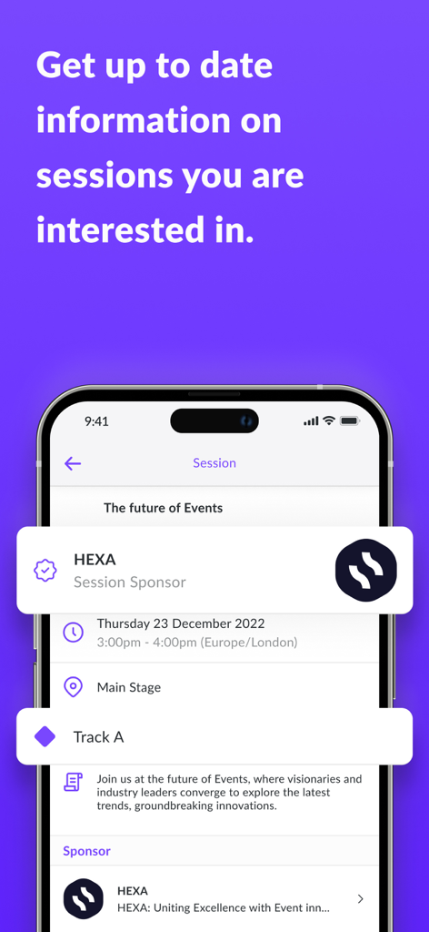 Blockworks Live - Blockworks Live app screen displaying event session information and schedule
