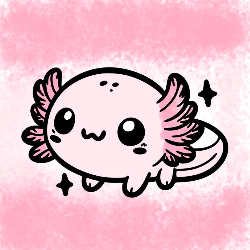 cute easy baby axolotl