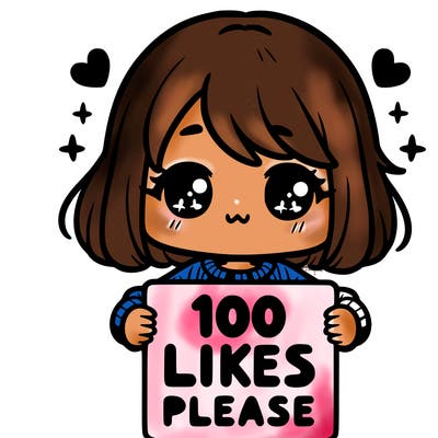 cute girl holding a sign saying 100 likes please