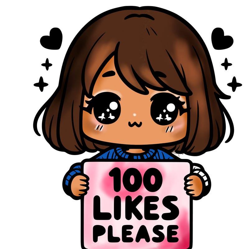 cute girl holding a sign saying 100 likes please