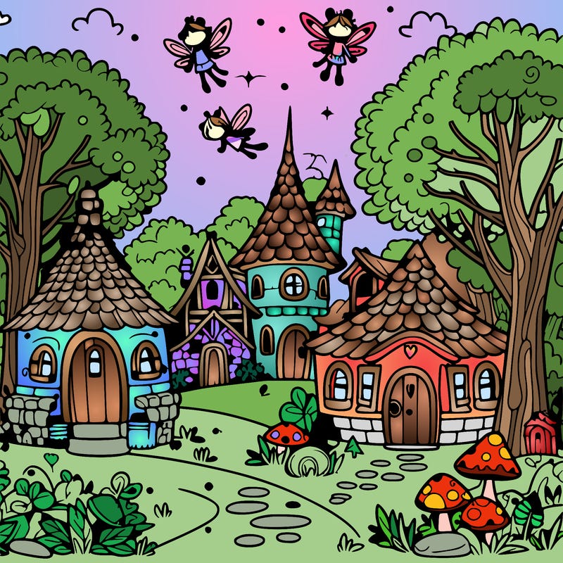 fairy village in trees