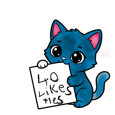 a small cat with a blank sheet of paper in its hand. the cat is sooooooo cute!