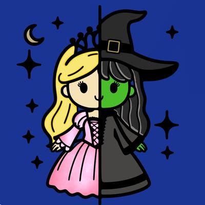 split princess and witch
