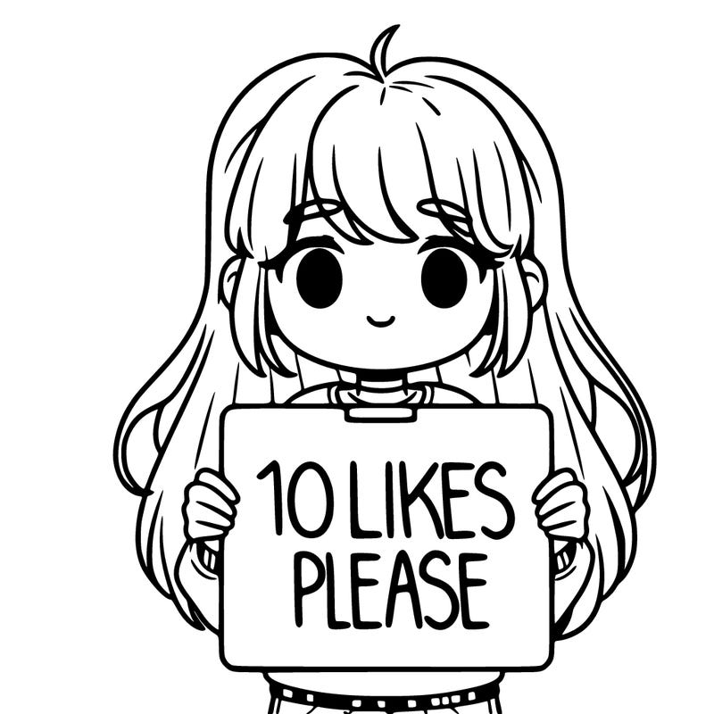 girl holding a sign saying 10 likes please