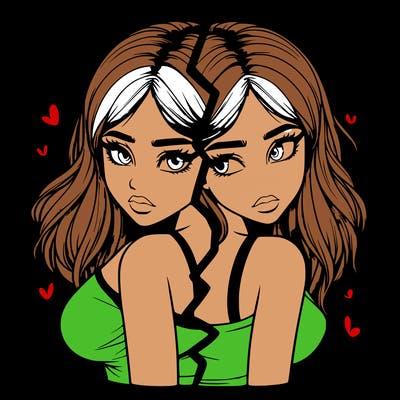 realistic girl split