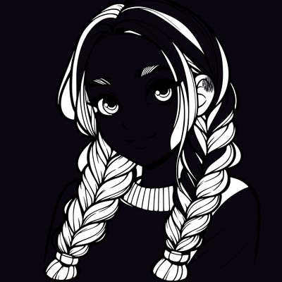 realistic girl with braids