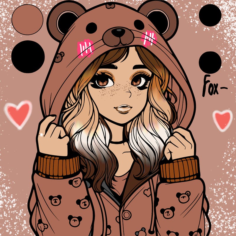 realistic girl in a animal pjs hoodie
