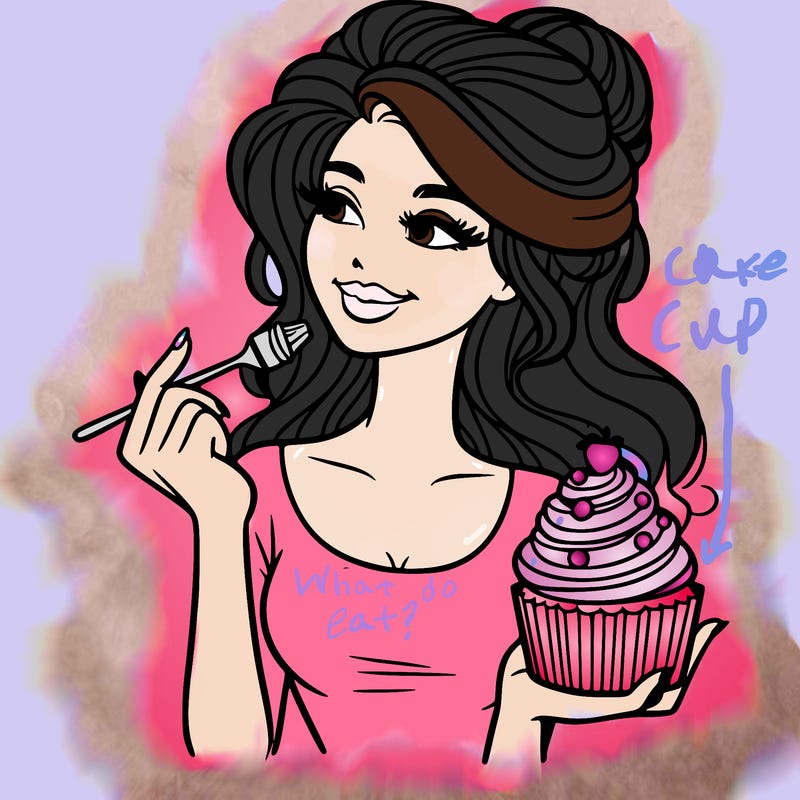 pretty woman with a cupcake