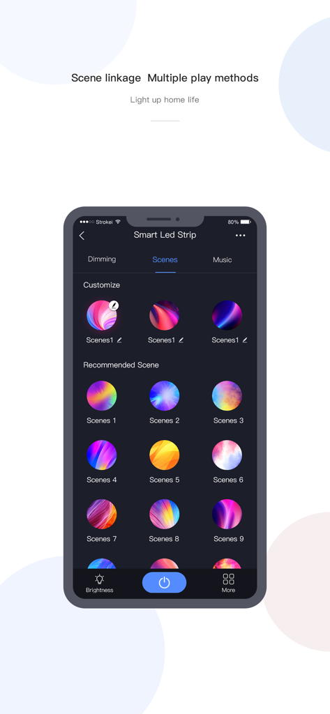 CozyLife Smart - Interface do aplicativo CozyLife Smart para cenas de iluminação de fita LED