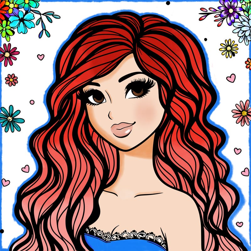 pretty woman with long wavy hair