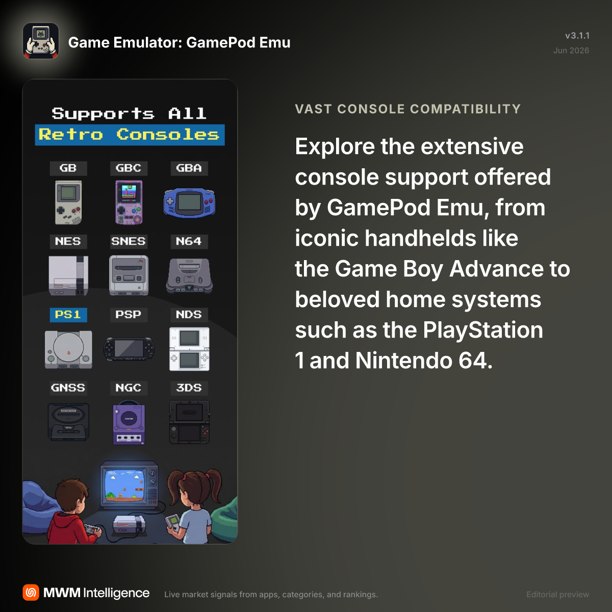 Game Emulator: GamePod Emu - Entertainment App | MWM