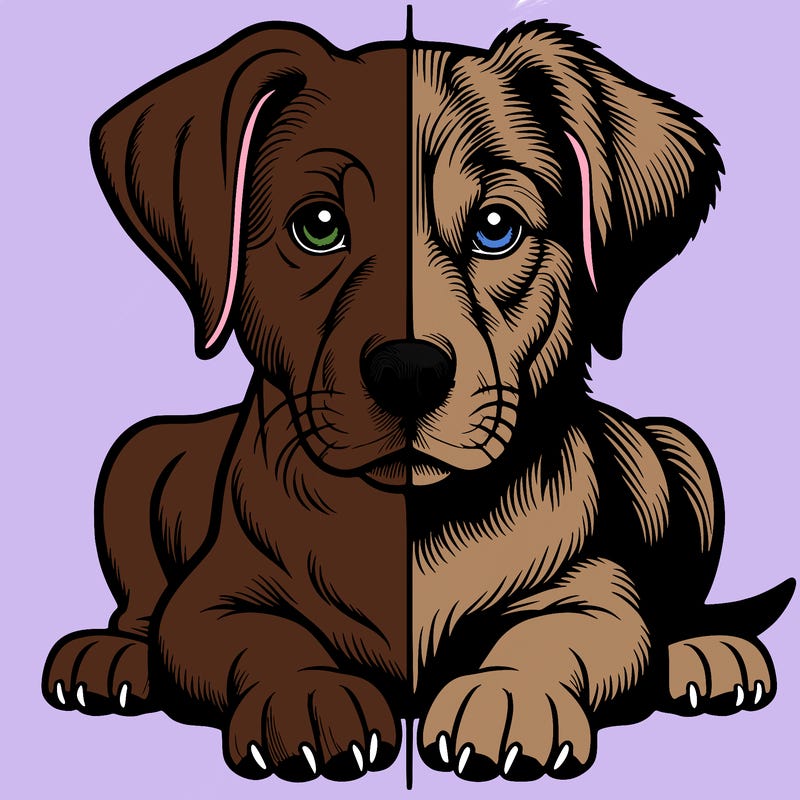 realistic dog split picture