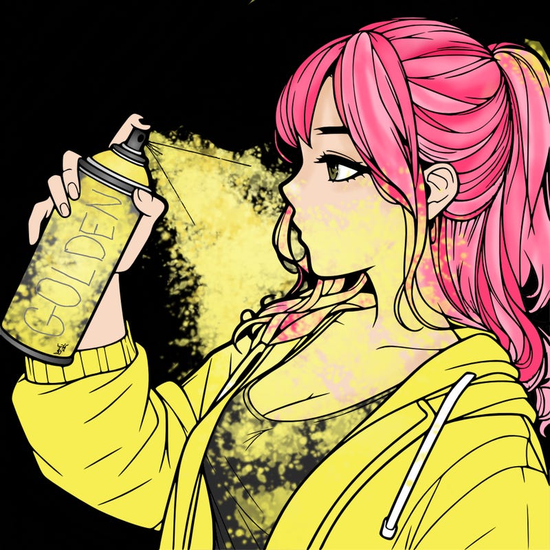 a realistic girl spray, painting