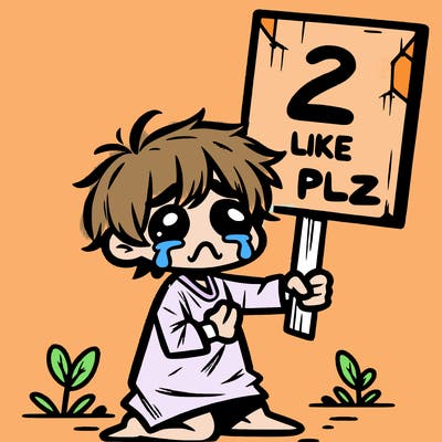 small poor toddler crying with sign that says 2 like plz