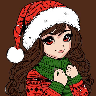 realistic christmas girl