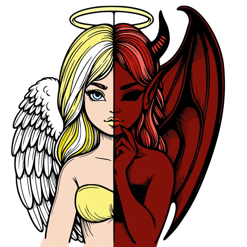 realistic angel half demon