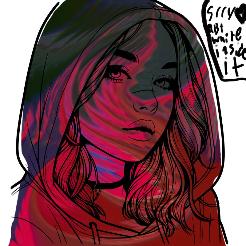 realistic girl with hood on