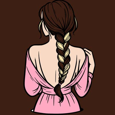 woman turning her back with a braid