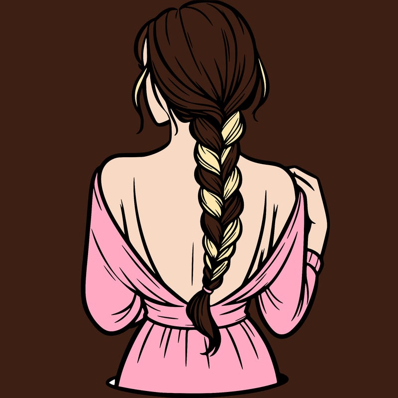 woman turning her back with a braid