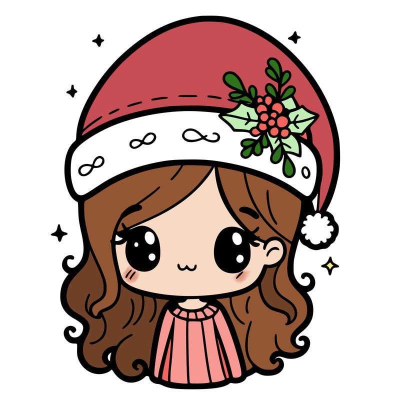 christmas hat girl