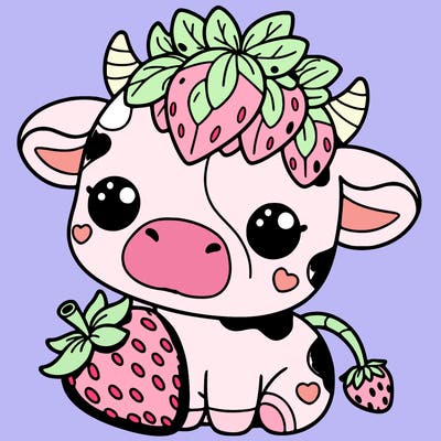 cute strawberry cow