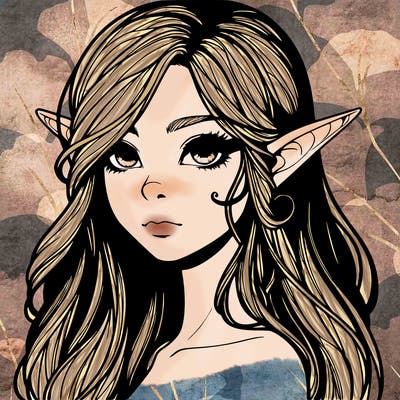 elf girl realistic dark fantasy