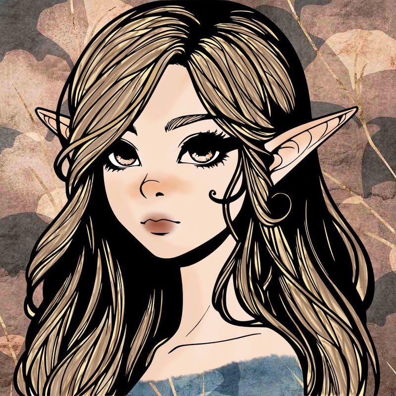 elf girl realistic dark fantasy