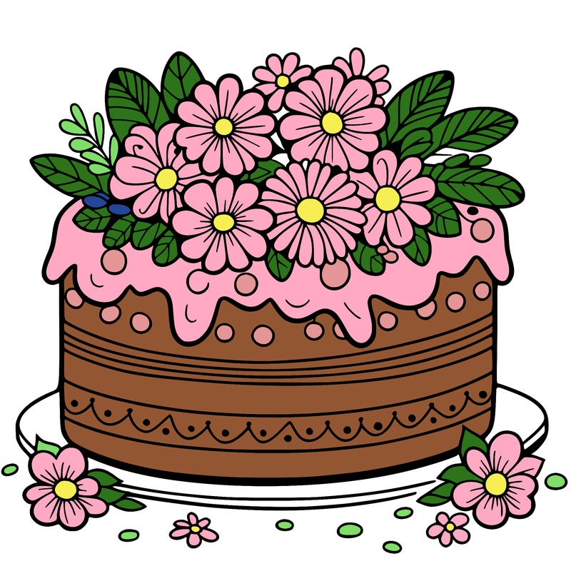 cake with flowers