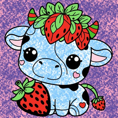cute strawberry cow
