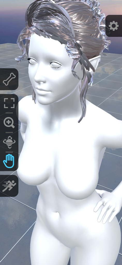 Close up view of a female elf 3D model for drawing reference in Pro Poser