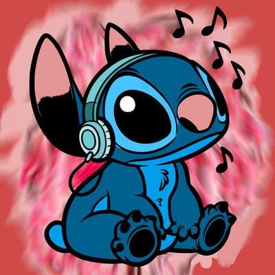 stitch listening to music