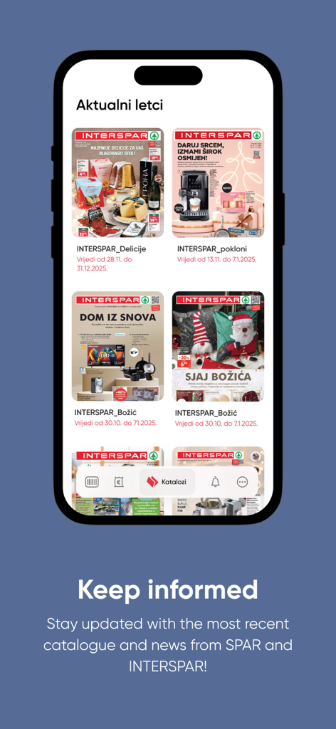 SPAR Croatia - Digitale Kataloge und Werbeflyer, die auf dem Bildschirm der SPAR Kroatien Mobile App angezeigt werden