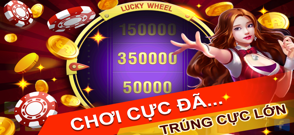 A lucky wheel mini game in the Phom Ta La card game featuring a hostess and gold coin rewards